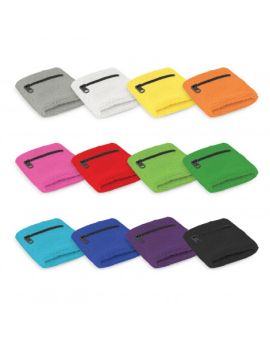 Custom Towelling Wrist Sweatbands with Pocket